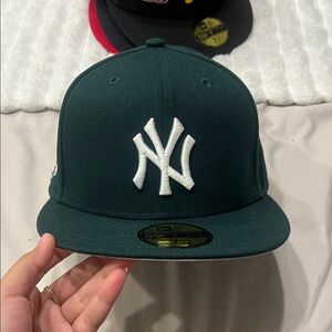 New Era Dark Green Cap with White Logo
